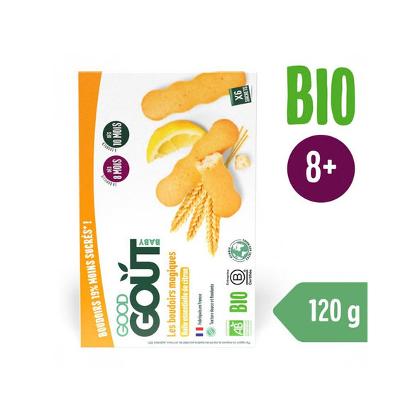 6x GOOD GOUT BIO Piškóty s esenciálnym citrónovým olejom (120 g), 8m+