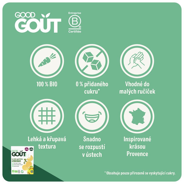 6x GOOD GOUT BIO Wafle s oreganom a olivovým olejom (24 g), 8m+