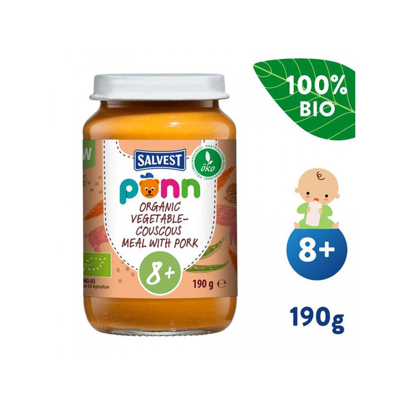 6x SALVEST Põnn BIO Mäso bravčové s kuskusom a zeleninou 190 g