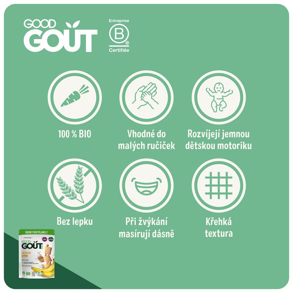 GOOD GOUT BIO Banánové polštářky 3x50 g