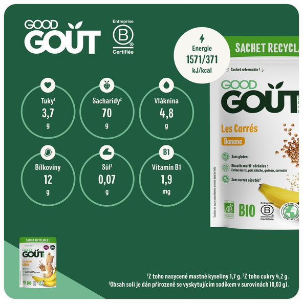 GOOD GOUT BIO Banánové vankúšiky 50 g