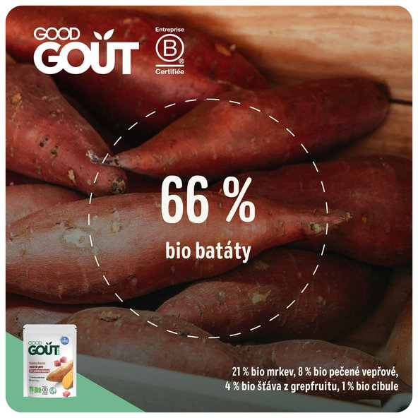 GOOD GOUT BIO Batáty s vepřovým masem 3x190 g