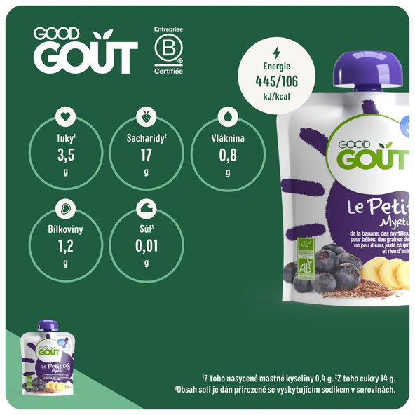 GOOD GOUT BIO Borůvková snídaně 3x70 g