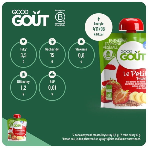 GOOD GOUT BIO Jahodová snídaně 3x70 g