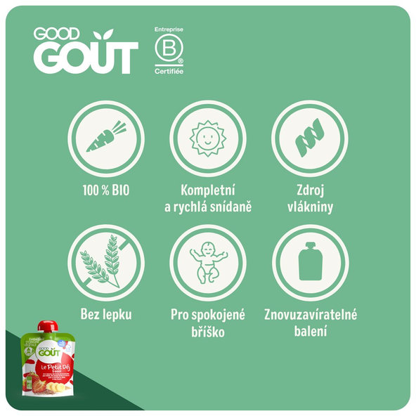 GOOD GOUT BIO Jahodová snídaně 3x70 g