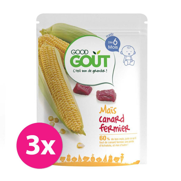 GOOD GOUT BIO Kukuřice s kachním masem 3x190 g