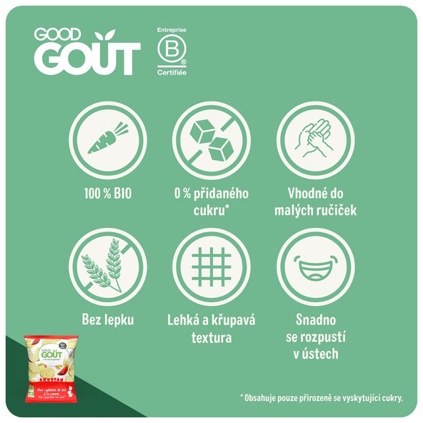 GOOD GOUT BIO Mini rýžové koláčky s jablky 3x40 g
