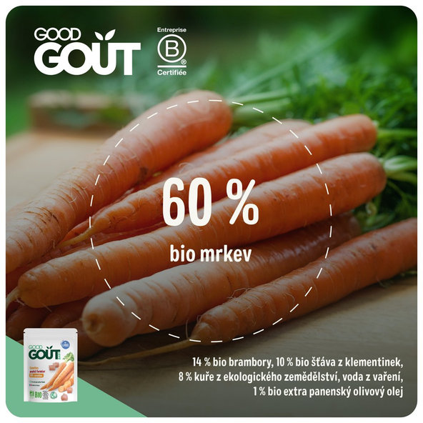 GOOD GOUT BIO Mrkev s farmářským kuřátkem 3x190 g