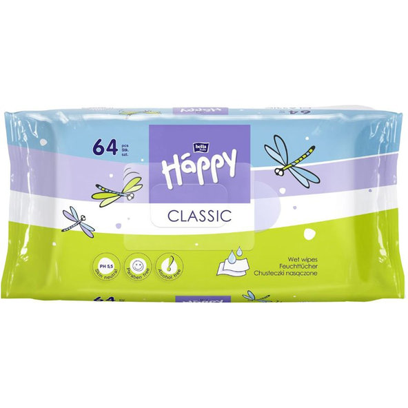BELLA HAPPY BABY Classic 64 ks - vlhčené ubrousky