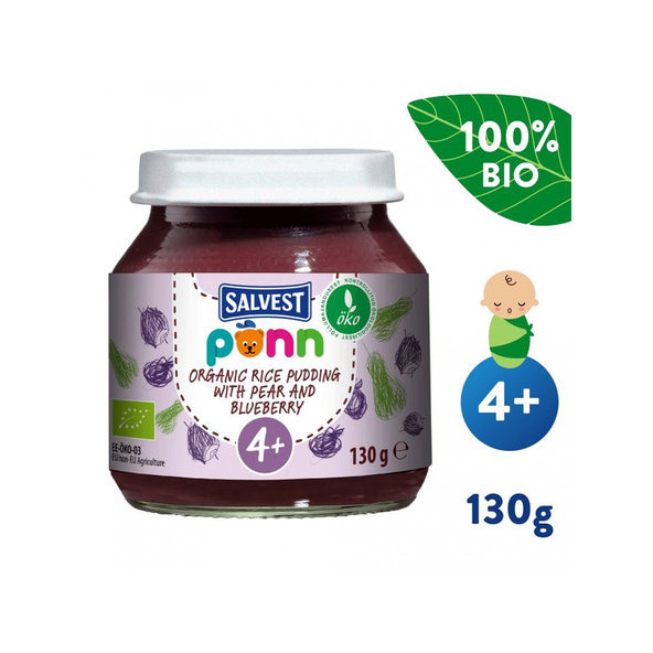 6x SALVEST Põnn BIO Pyré hruškovo-čučoriedkové s pšenom 130 g