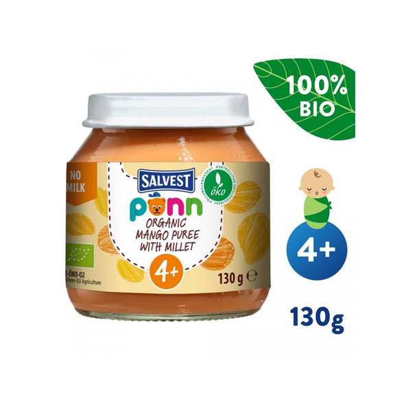 6x SALVEST Põnn BIO Pyré mangovo-banánové s pšenom 130 g