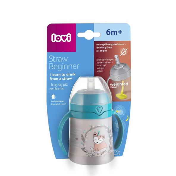 LOVI Prvý hrnček so slamkou a závažím INDIAN SUMMER 150 ml