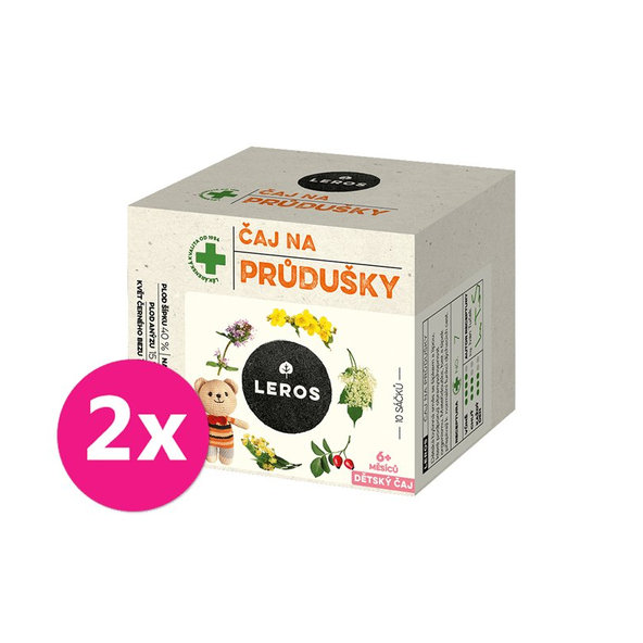 2x LEROS Čaj detský na priedušky 10x1,5g