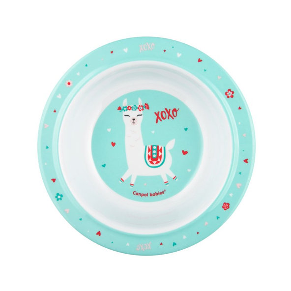 CANPOL BABIES Miska melamínová s prísavkou Exotic animals 270 ml tyrkysová