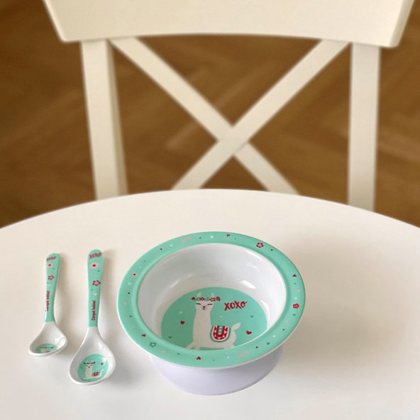 CANPOL BABIES Miska melamínová s prísavkou Exotic animals 270 ml tyrkysová