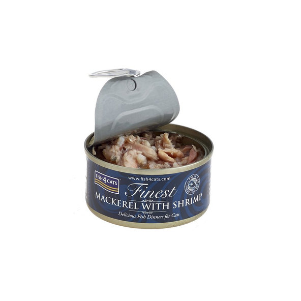 FISH4CATS Konzerva pre mačky Finest makrela s krevetami 70g