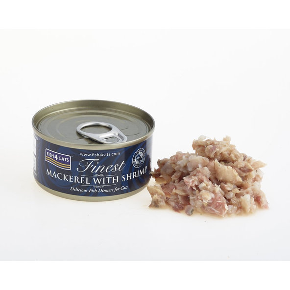 FISH4CATS Konzerva pre mačky Finest makrela s krevetami 70g