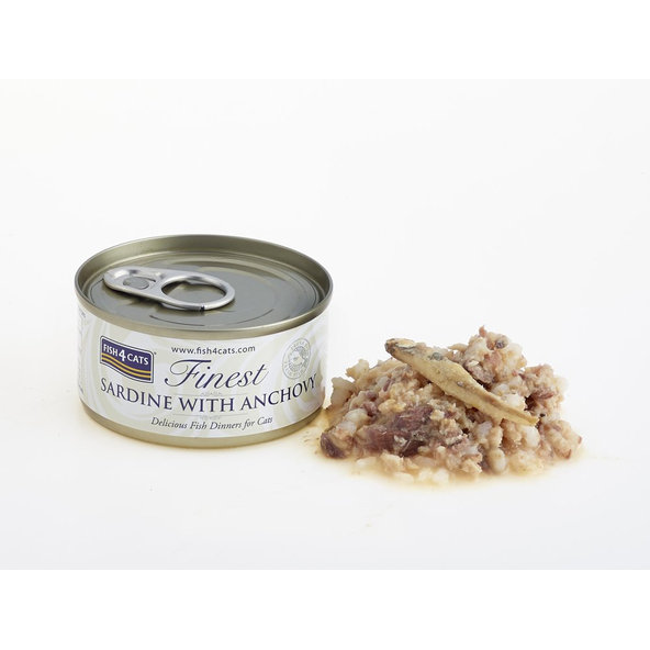 FISH4CATS Konzerva pre mačky Finest sardinka s ančovičkami 70g