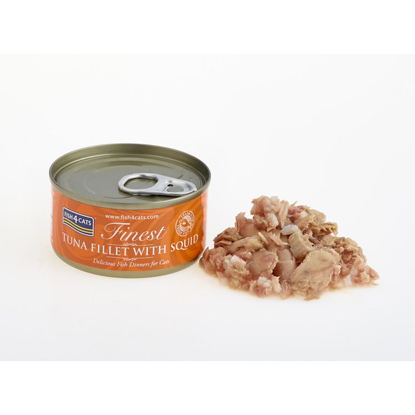 FISH4CATS Konzerva pre mačky Finest tuniak s kalmárom 70g
