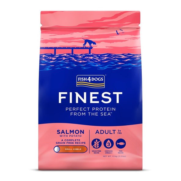 FISH4DOGS Granule veľké pre dospelých psov Finest losos so zemiakmi 1,5kg, 1+