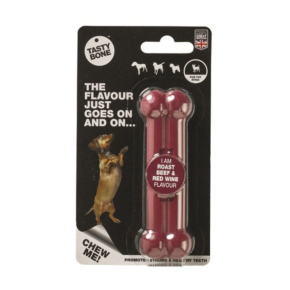 TASTY BONE Kostička nylonová pre extra malých psov - Hovädzie mäso & červené víno