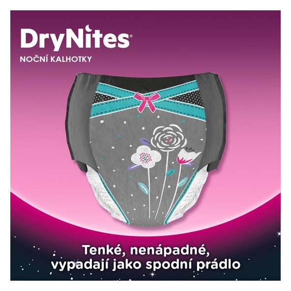 HUGGIES® DryNites Nohavičky plienkové jednorazové pre dievča 8-15 rokov (27-57 kg) 9 ks