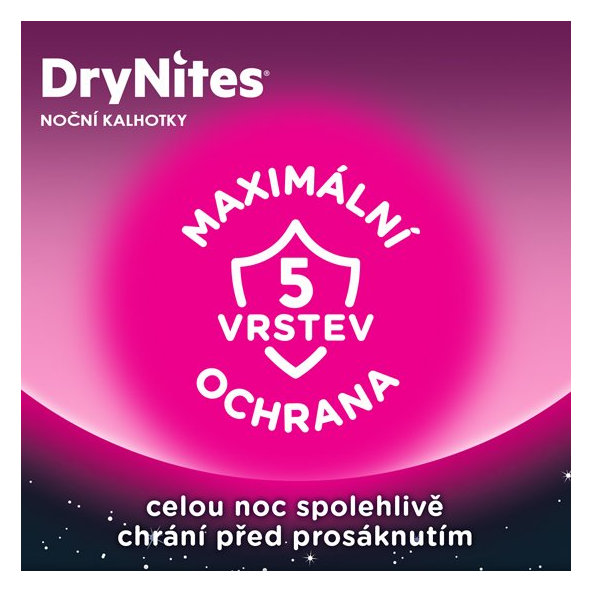 HUGGIES® DryNites Nohavičky plienkové jednorazové pre dievča 8-15 rokov (27-57 kg) 9 ks