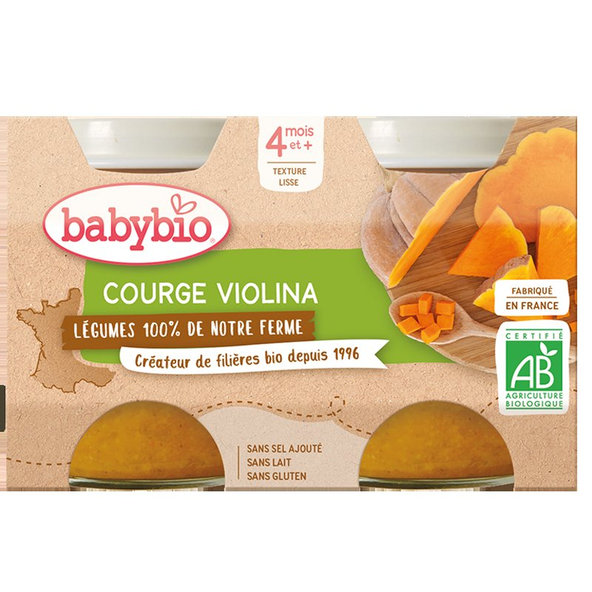 3x BABYBIO Tekvica Violina z našej vlastnej ekofarmy 2x 130 g