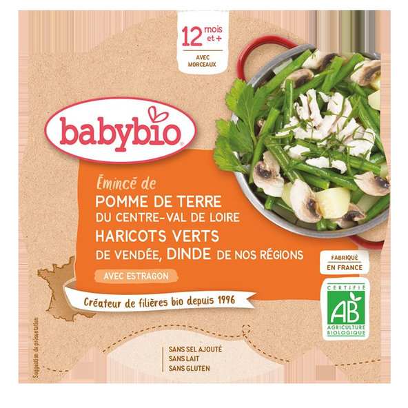 3x BABYBIO Menu zemiaky a fazuľky s morčacími plátkami 230 g