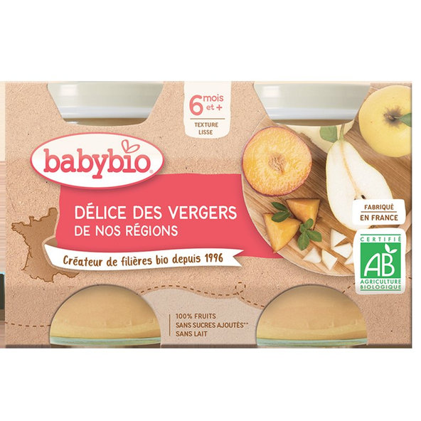 3x BABYBIO Príkrm ovocná zmes 2x 130 g