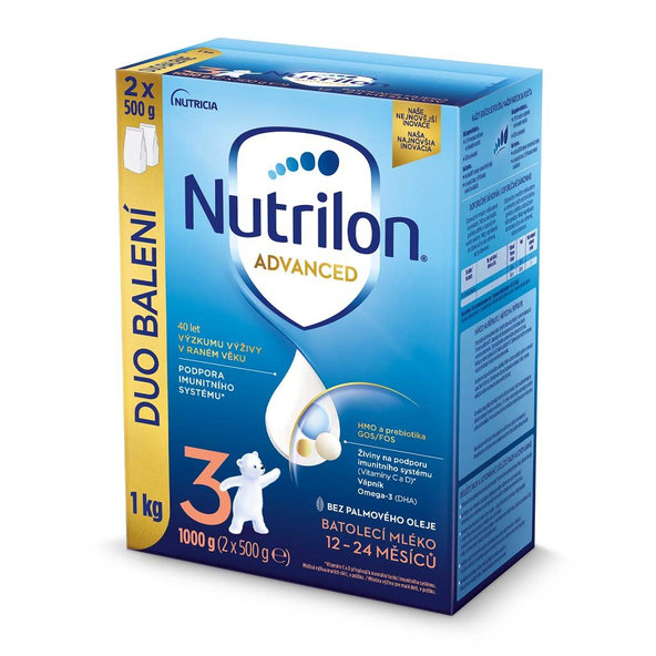 3x NUTRILON Mlieko batoľacie 3 Advanced 1 kg, 12+