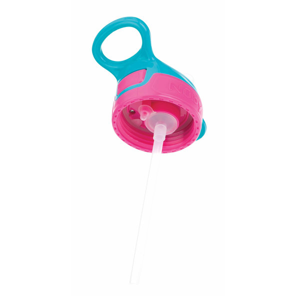 NUBY Fľaša športová s mäkkou sklopiteľnou slamkou 360 ml, ružová, 3+