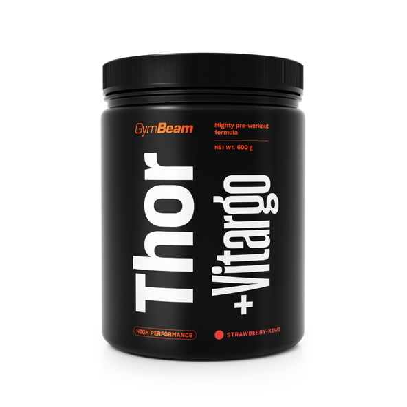 Predtréningový stimulant Thor Fuel + Vitargo 600 g - GymBeam, príchuť jahoda kiwi