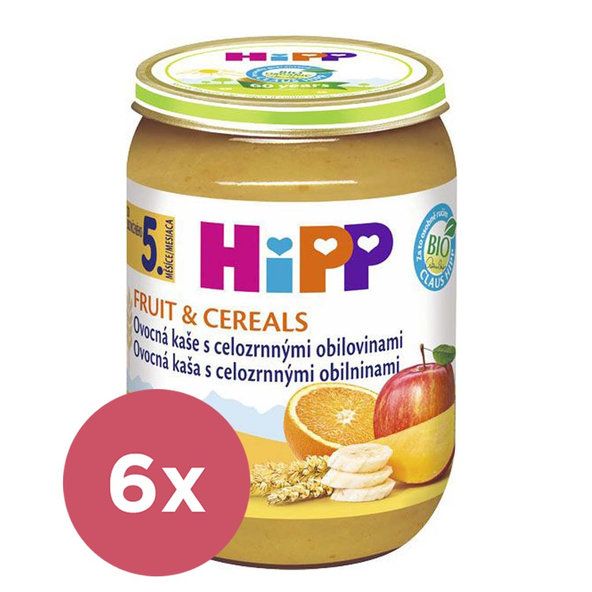 HiPP BIO Kaša ovocná s celozrnnými obilninami 6x190g