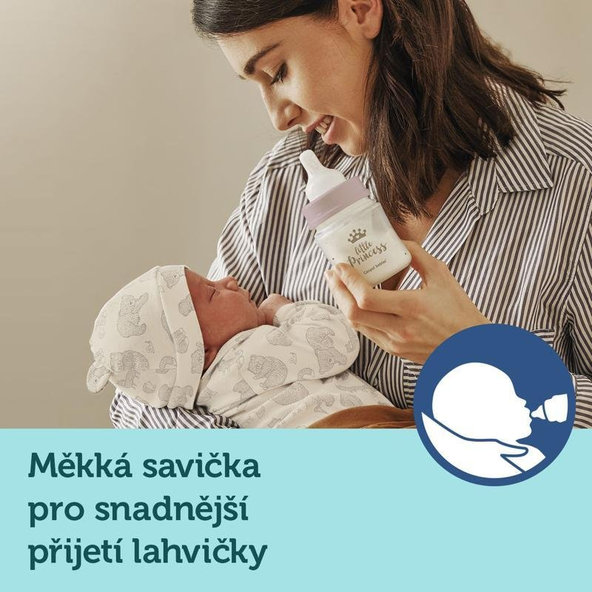 CANPOL BABIES Fľaša so širokým hrdlom Royal Baby 240 ml ružová