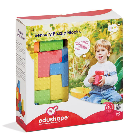 EDUSHAPE Kocky senzorické penové Puzzle Blocks 24m+