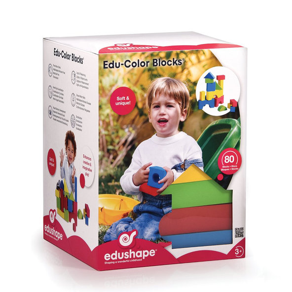EDUSHAPE Kocky stavebnica farebná penová 80ks 36m+