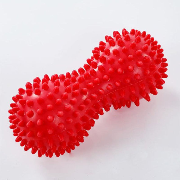 EDUSHAPE Loptička senzorická Peanut na rozvoj zručností červená 16x7,5cm 6m+