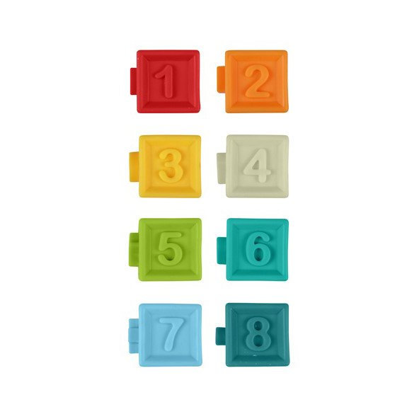 HUANGER Kocky senzorické s číslami sada 8 ks 6m+