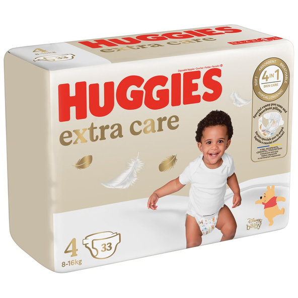 HUGGIES® Plienky jednorázové Extra Care 4 (8-14 kg) 33 ks