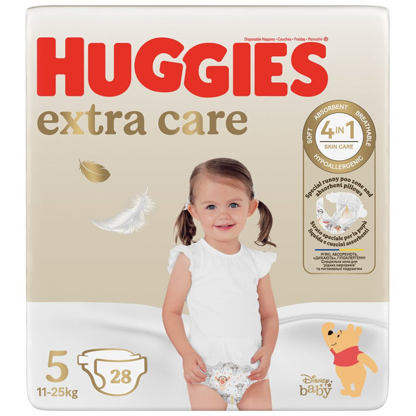 HUGGIES® Plienky jednorázové Extra Care 5 (12-17 kg) 28 ks