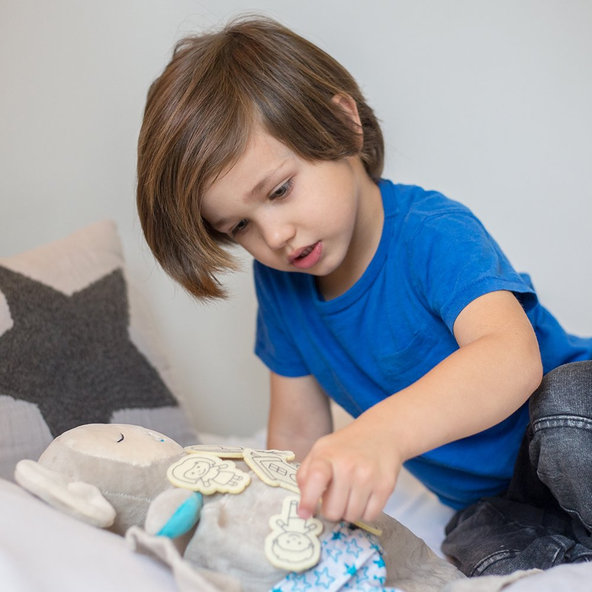 EDUSHAPE Deka plyšová s maznáčikom Dream Buddy vystrihnuté obrázky 36m+