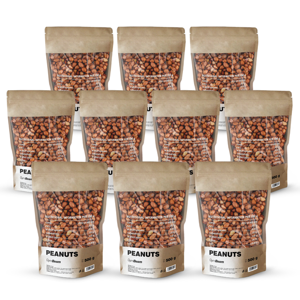 Arašidy nepražené - GymBeam 10 x 500 g
