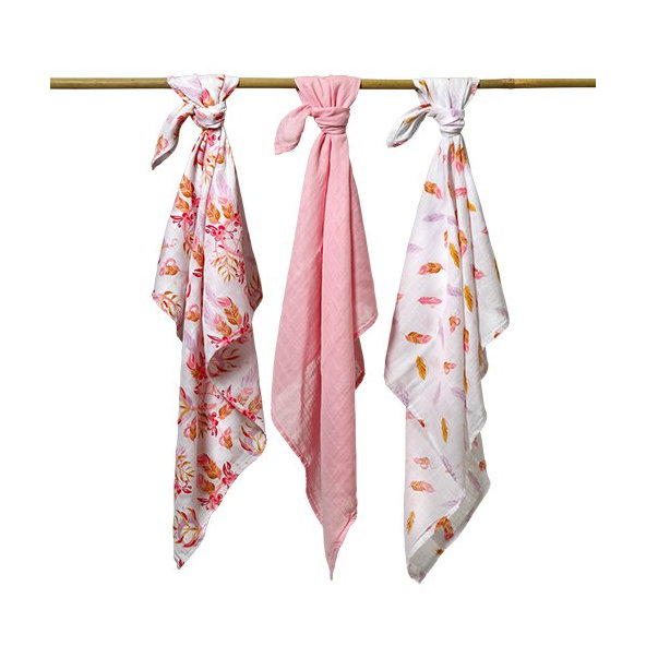 BABYONO Plienky bambusové 3 ks - staroružová