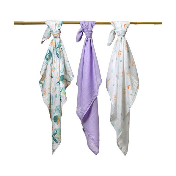 BABYONO Plienky bambusové 3 ks - fialová