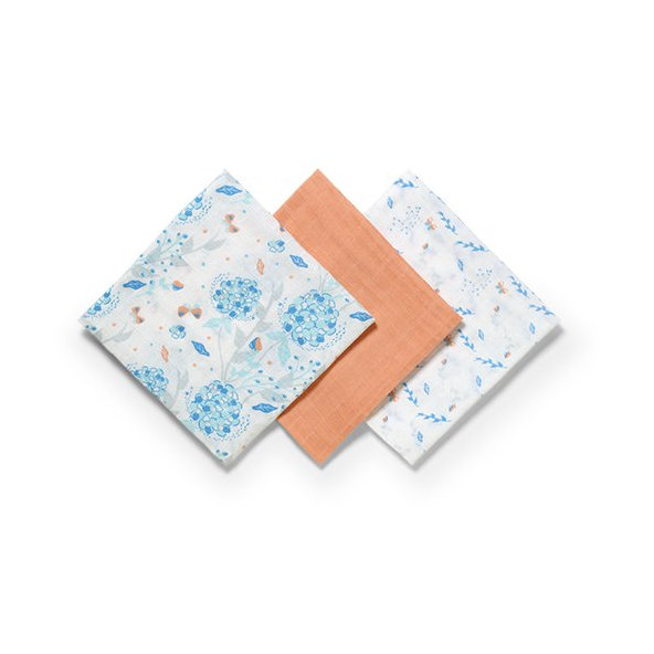 BABYONO Plienky mušelínové Super soft 3 ks - oranžová