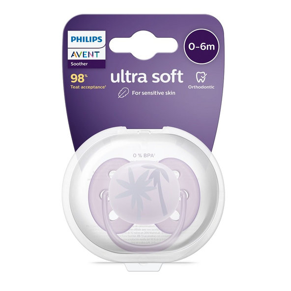 Philips AVENT Cumlík Ultrasoft Premium 0-6m fialová 1 ks