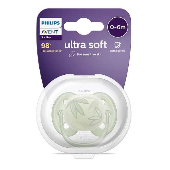 Philips AVENT Cumlík Ultrasoft Premium 0-6m zelená 1 ks