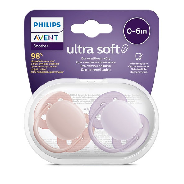 Philips AVENT Cumlík Ultrasoft Premium neutral 0-6m dievča 2 ks