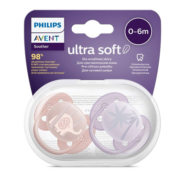 Philips AVENT Cumlík Ultrasoft Premium zvieratko 0-6m dievča 2 ks